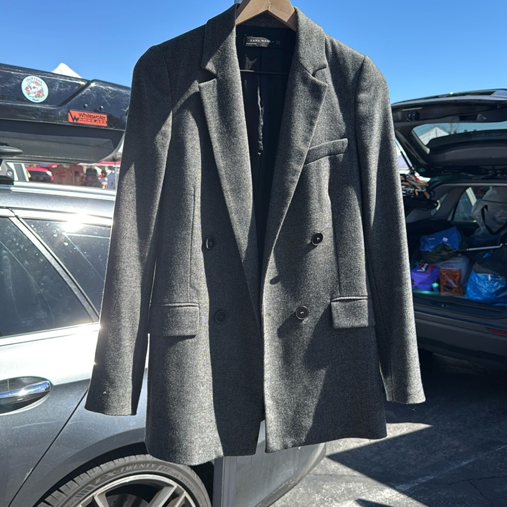 Zara Herringbone Blazer